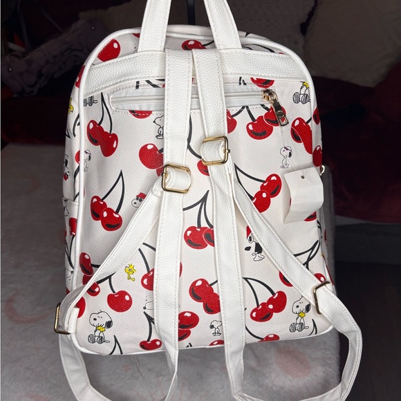 Cherry and Snoopy Print Backpack with small cross body bag. - Picture 2 of 8